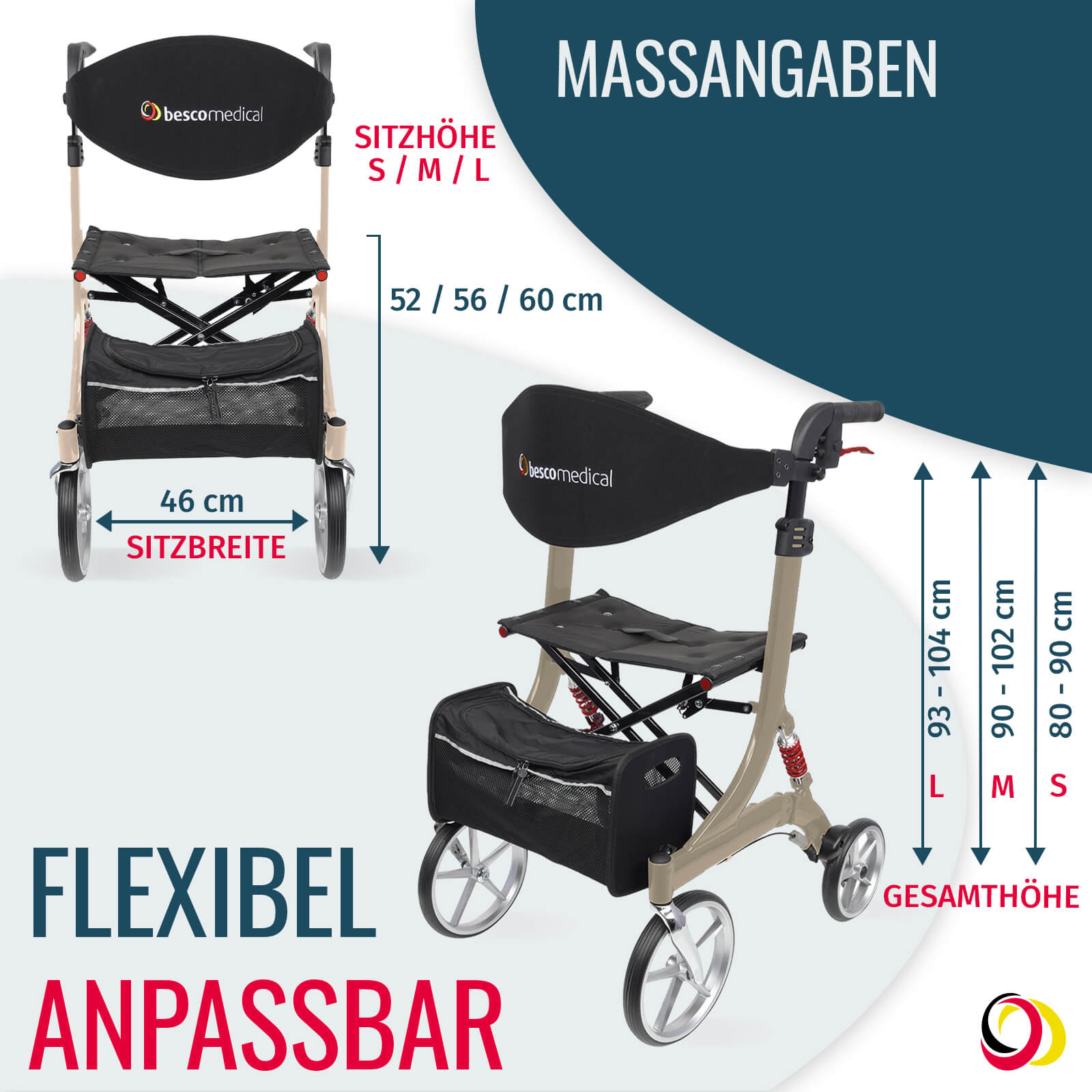 Bescomed Rollator Spring mit Federung