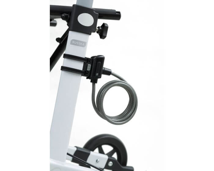 Spiralkabelschloss mit Halterung für Russka Rollatoren