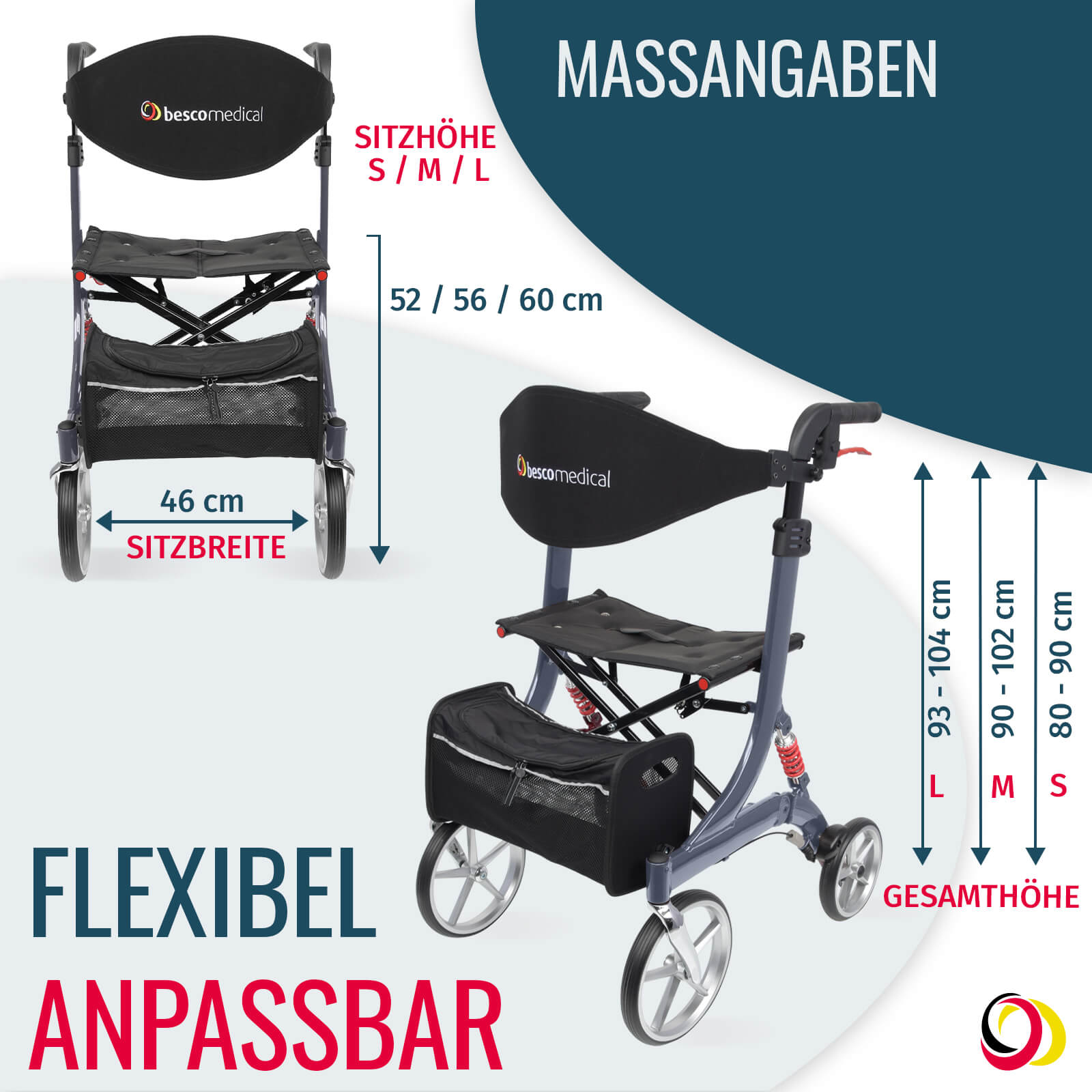 Bescomed Rollator Spring mit Federung