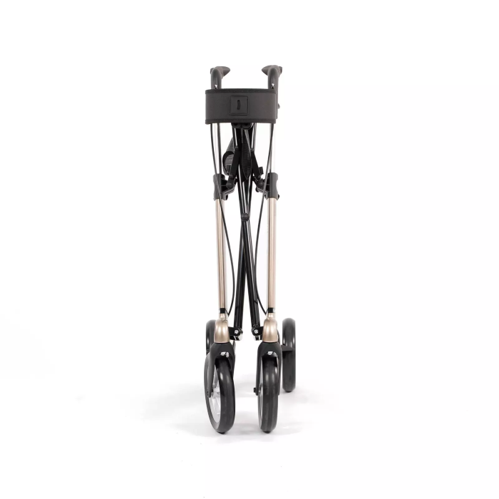 Modell Carlbon von SMINA, Carbon-Rollator, Farbe Champagner, zusammengeklappt, Seitenansicht, rechts