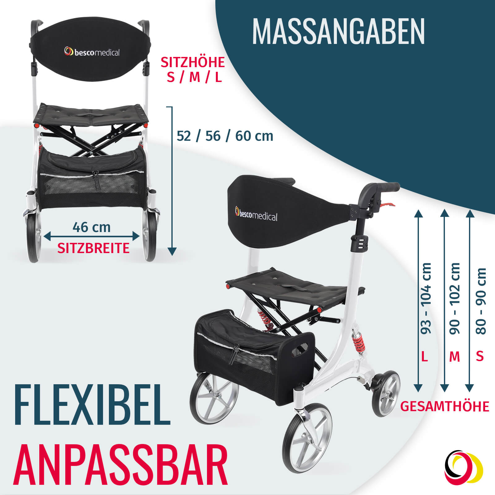 Bescomed Rollator Spring mit Federung